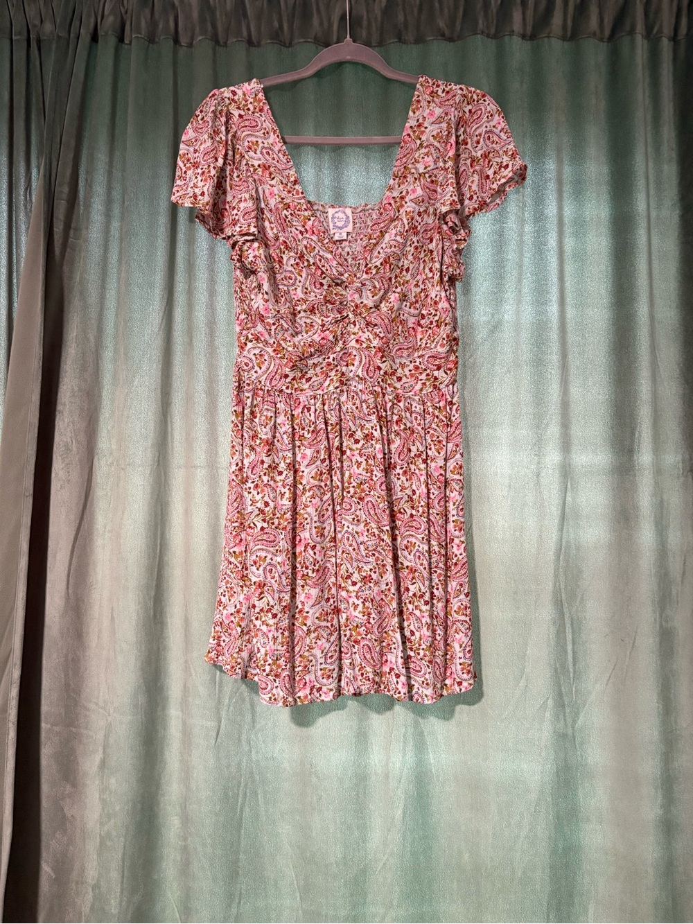Smocked Floral Dress with Peekabo